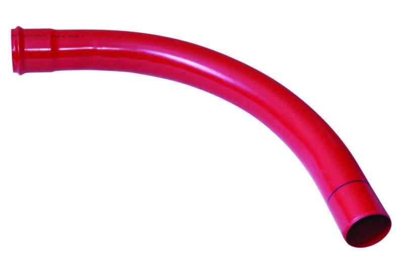 110 mm pvc bend 90 rød r 2 0 mtr protectline protectli