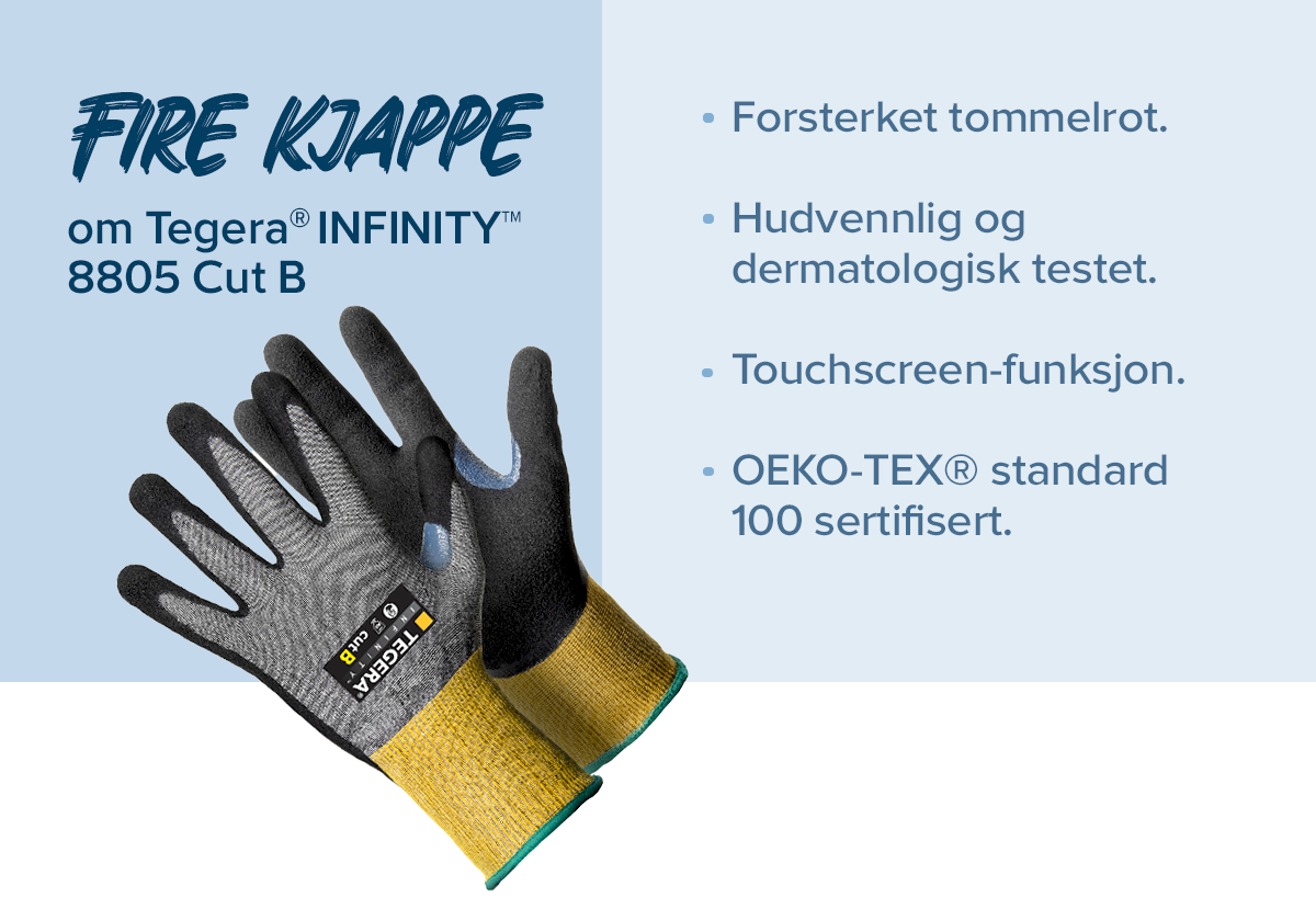 Tegera® INFINITY™ Monteringshanske: God Komfort, Ergonomi...