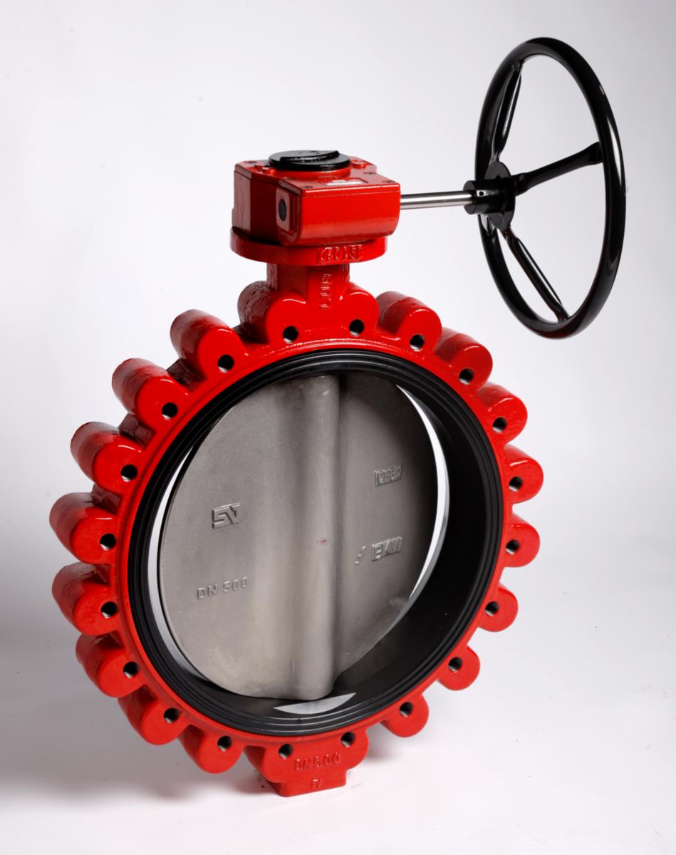 Dreiespjeldventil Lug - SIG 23 LT, Standard - DN200 Dreiespj. PN10 NBR SIG 23LT m/gir/S.duplex spjeld