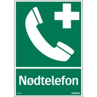 Skilt Systemtext "Nødtelefon"