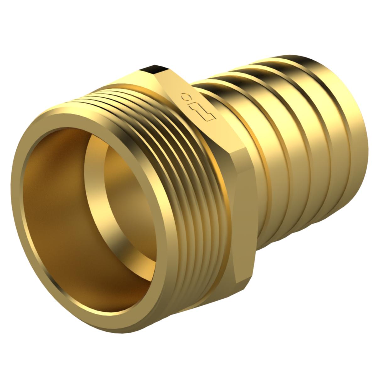 Slangekobling utv. gjenget, Type 3821 - 3/4"x1/2" slangenippel messing