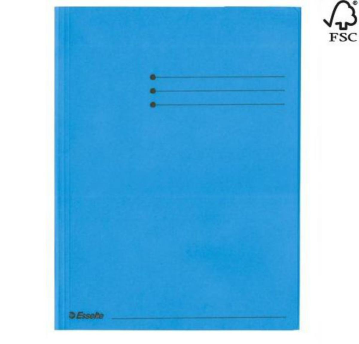 Klaffmappe Esselte - Klaffmappe A4 m/3 klaffer Esselte 250g Blå papp