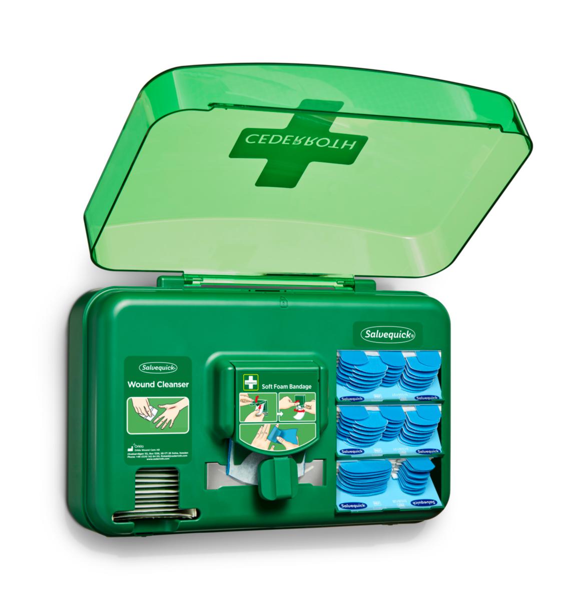 Førstehjelpsdispenser Cederroth Blå - Førstehjelpdispenser Cederroth Wound Care blått plaster