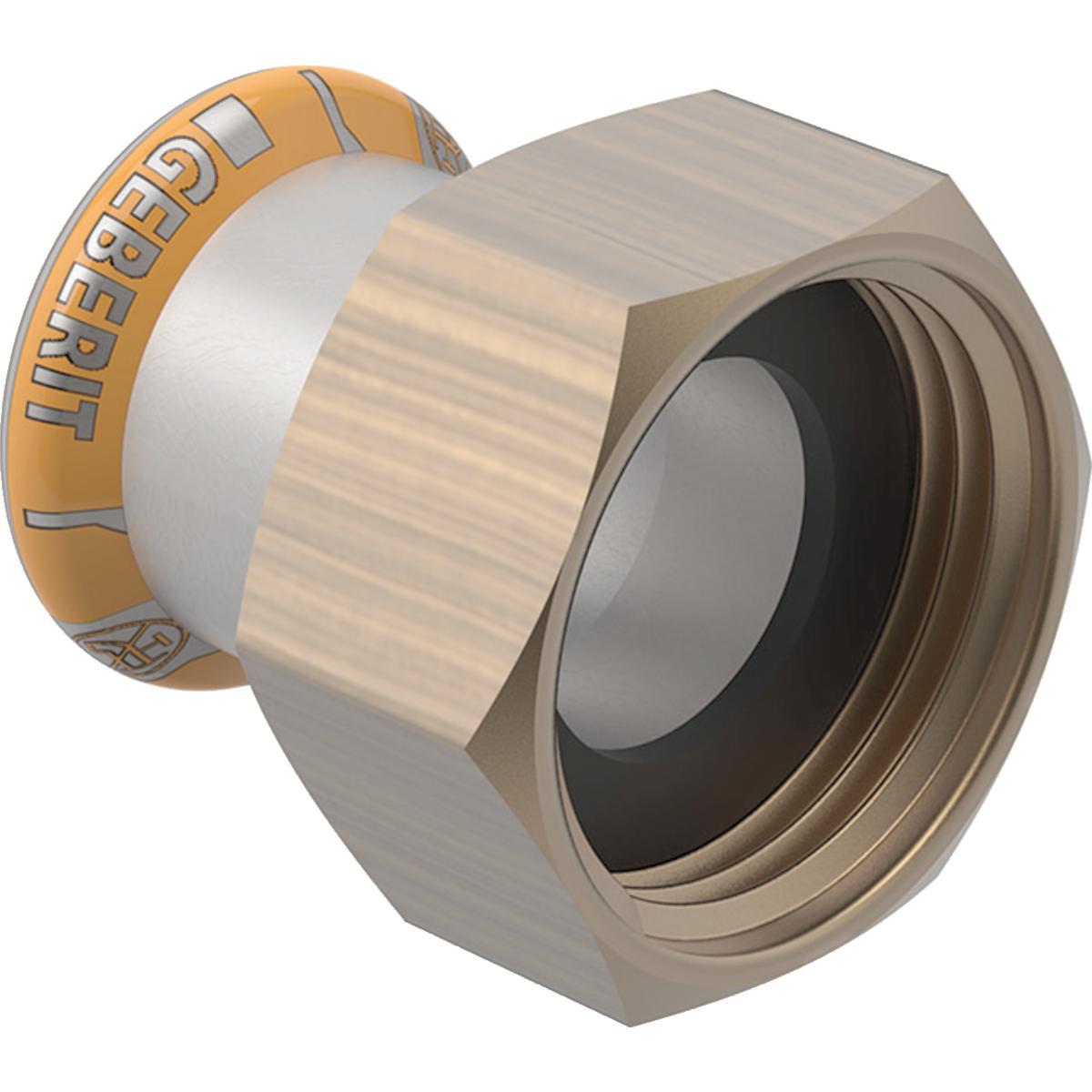 Overgang med løpemutte rustfri Therm Mapress - 15 x 1/2" rustfri overgang m/løpemutter Mapress Therm