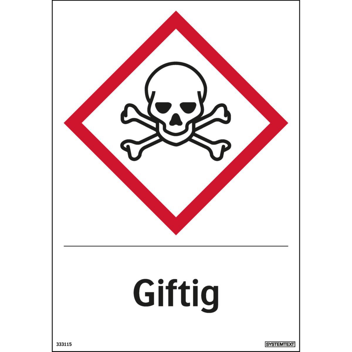 Dekal Systemtext "Giftig" - Dekal Giftig Systemtext 148X210mm