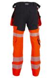 Håndverksbukse BS Lillehammer 2.0 HiVis kl.2 sva/rød str C66