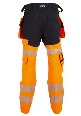 Håndverksbukse BS Lillehammer 2.0 HiVis kl.2 sv/ora str KB48