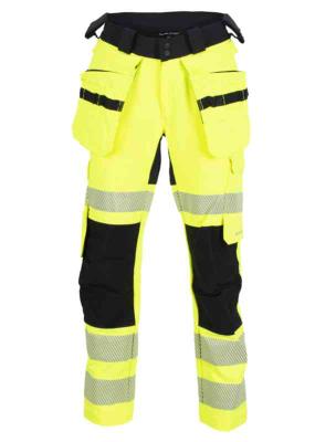 Håndverksbukse BS Lillehammer W HiVis kl.2 svart/gul C38