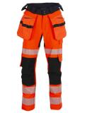 Håndverksbukse BS Lillehammer W HiVis kl.2 svart/rød C48