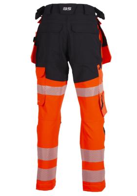 Håndverksbukse BS Lillehammer W HiVis kl.2 svart/rød C46