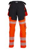 Håndverksbukse BS Lillehammer W HiVis kl.2 svart/rød C48