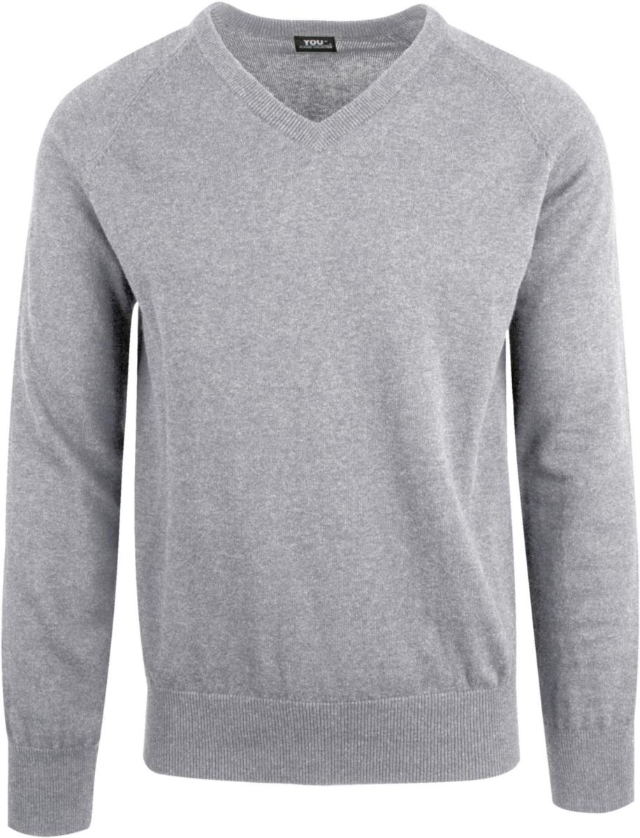 Genser V-hals YOU® Vancouver - Genser V-hals YOU Vancouver Gråmelert str L
