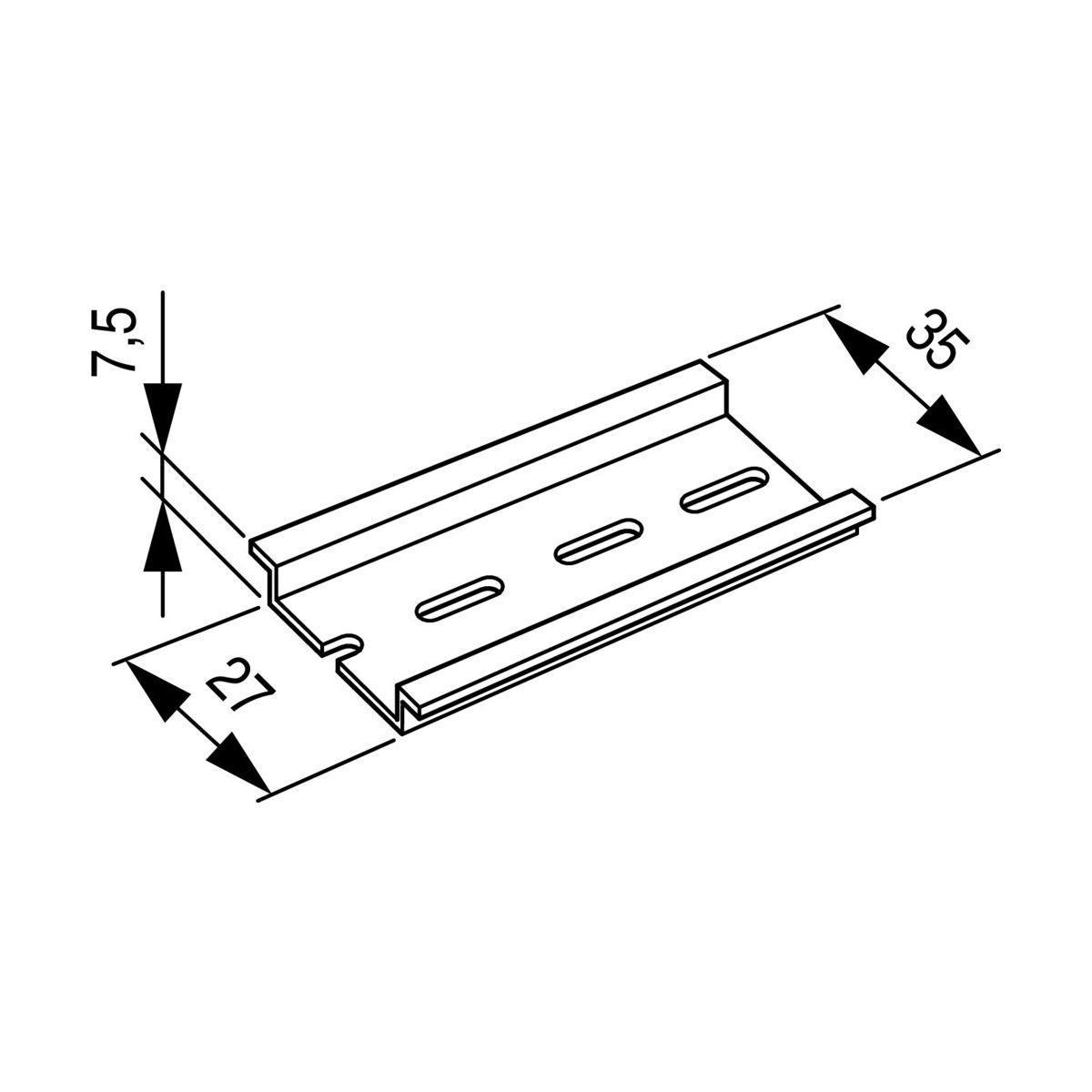 Montasjeskinne Eaton m/hull - MONT.SKINNE TS 35 M/HULL Å 2M