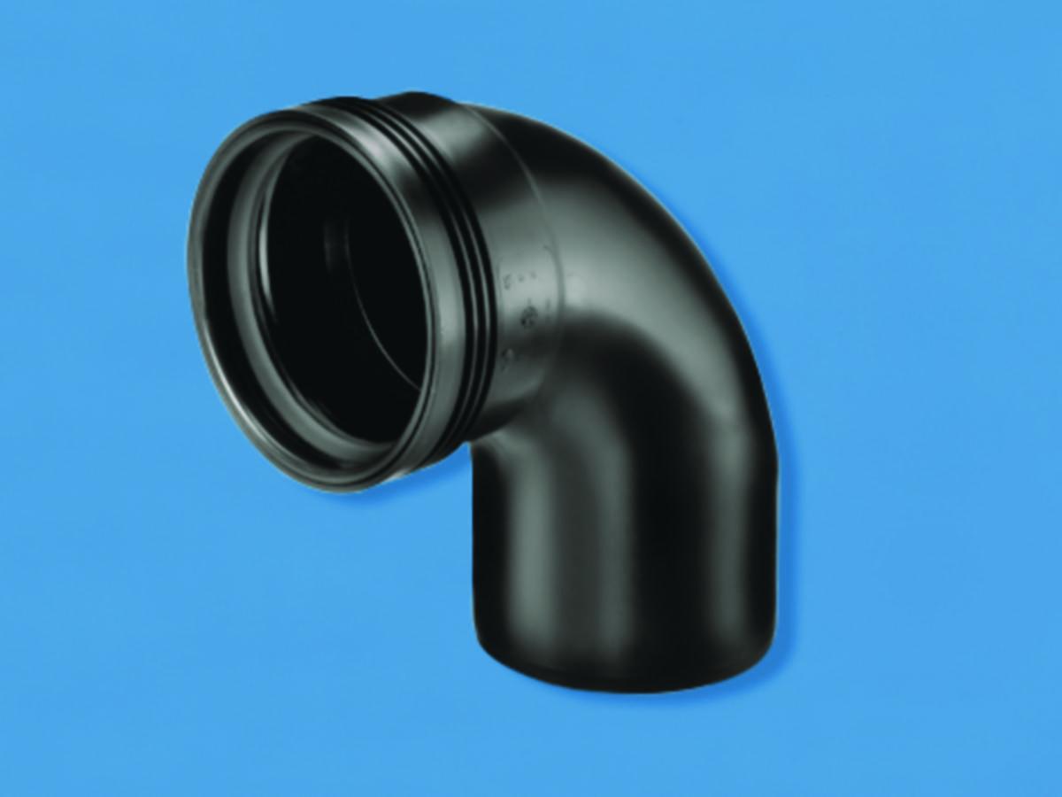 Langbend 88,5º svart, Wafix - 75 mm x 88.5° Wafix PP langben sort