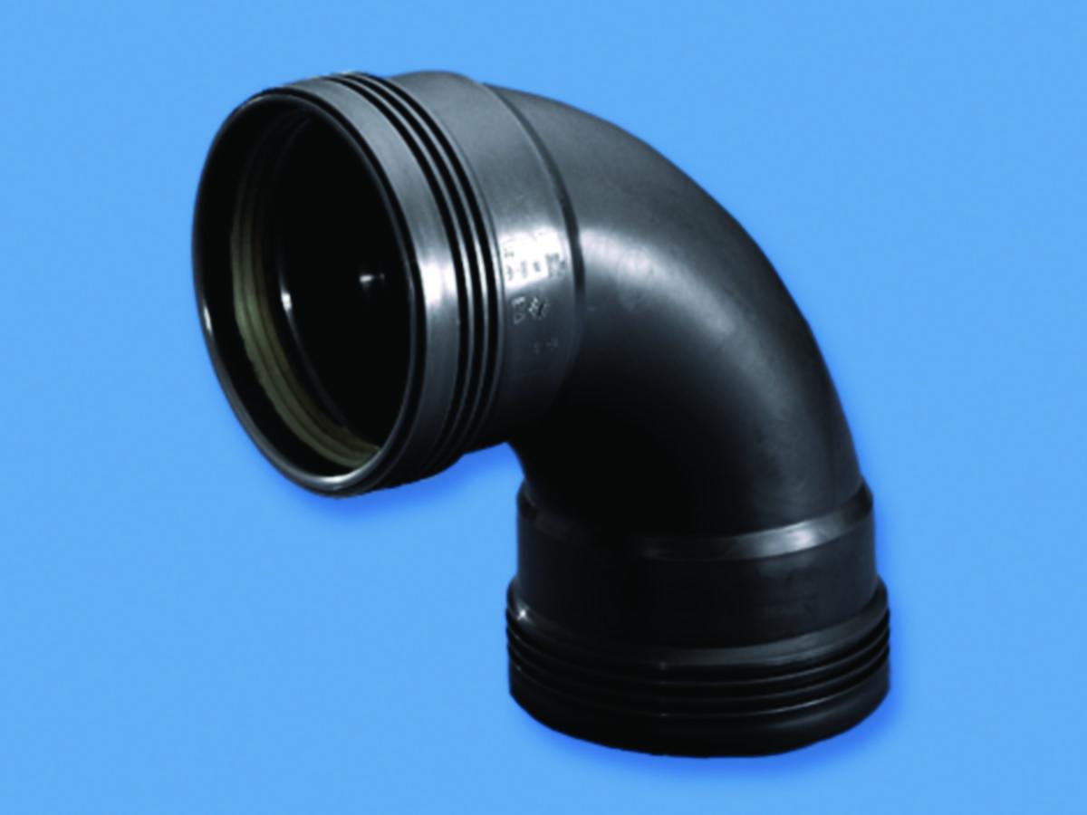 Langbend 88,5º svart, Wafix pluss - 110 mm X 88.5° langbend PP plus Sort Wafix