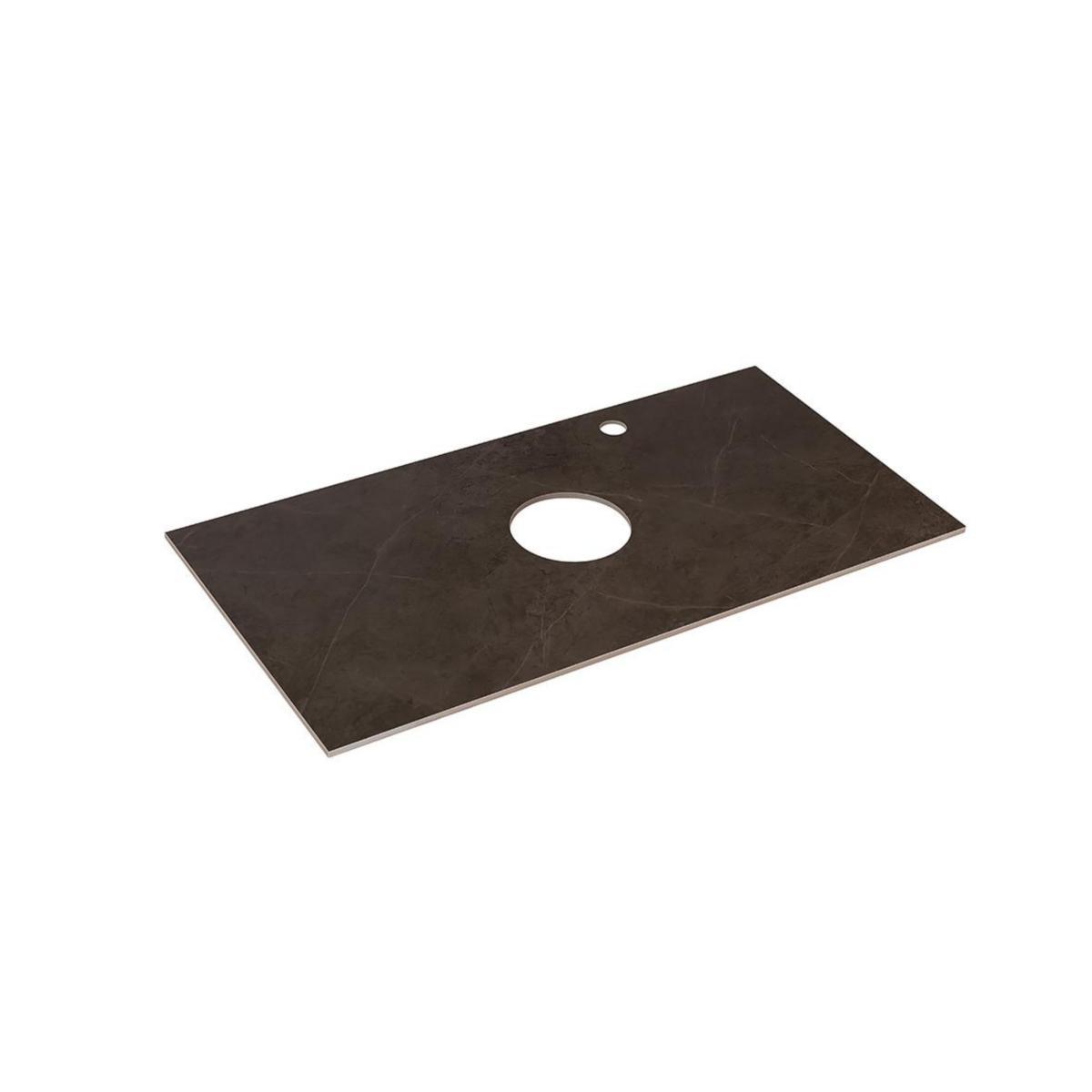 Benkeplate i mørk grå sintret stein, a-collection - a-coll topp serv.skap m.grå 600x462x11mm