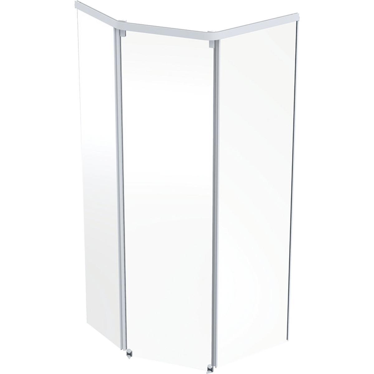 Dusjkabinett Showerama 10-5, fremparti pentagonal, Contura - Showerama 10-5 fremparti 80x90 pentagonal hvit klar