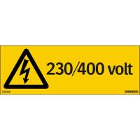 Skilt Systemtext  "230/400 volt"