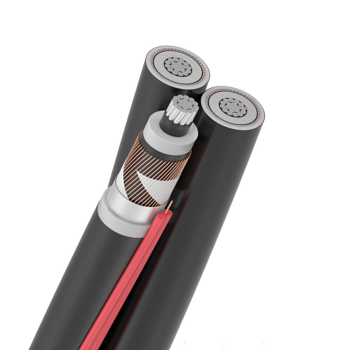 TSLF 24kV enleder x 3 PEX isolert kabel med Al-leder m/merkeb. Nexans - TSLF 24kV 3x1x 95A M/merkebånd