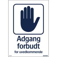 Skilt Systemtext "Adgang forbudt"