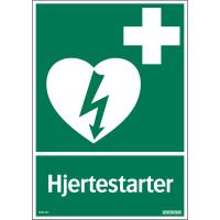 Skilt Systemtext "Hjertestarter"