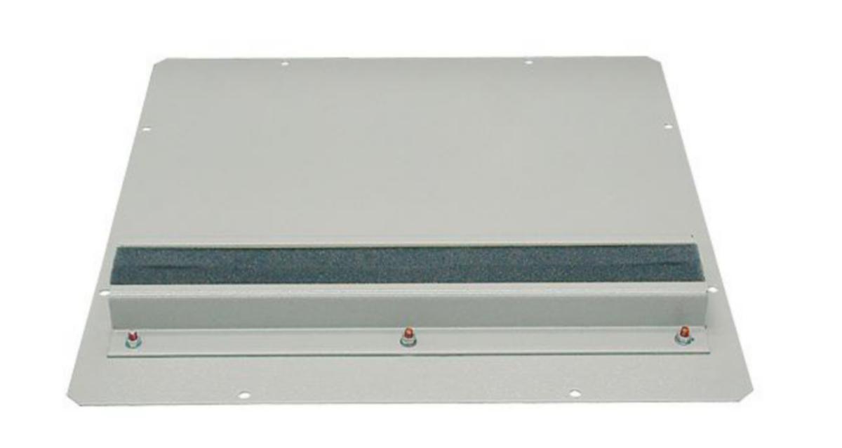 Blindplate Molex Knutsen for SZB m/skumåpning - Blindpl.380x380mm grå m/kl.lis T