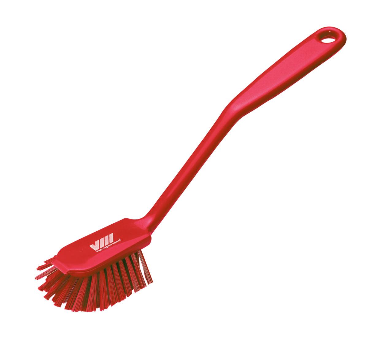 Oppvaskbørste Vikan med skrapekant hygiene - Oppvaskbørste m/skrape Vikan 30X60X255mm rød