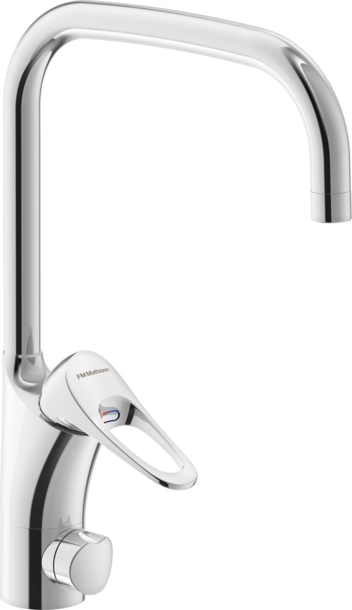 Kjøkkenbatteri 9000XE U-tut med avstenging, FMM - FMM 9000XE kjøkkenbatteri krom U-tut med avstengning