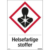 Skilt Systemtext "Helsefarlige stoffer"