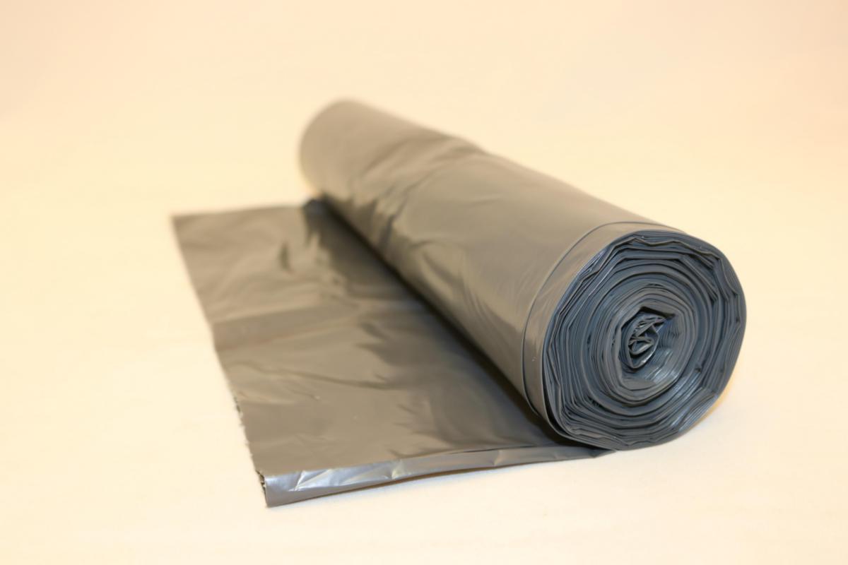 Avfallssekker resirkulert plast - Avfallssekker Plast 70L Grå 25 Stk/RL Regranulert