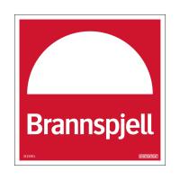 Skilt Systemtext "Brannspjell"