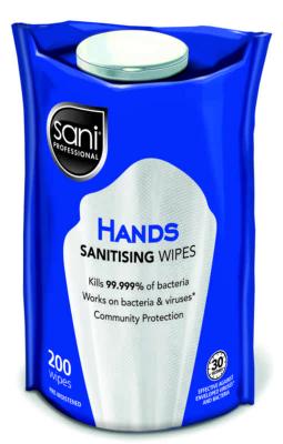 Rengjøringsservietter Sani Hands Sanitising Wipes 200pk