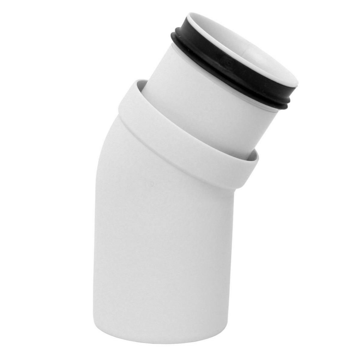 Bend 30° med nippel hvit, Smartline - 50 mm x 30° PP Smartline bend med nippel