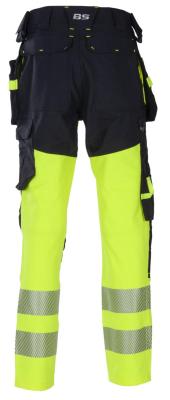 Håndverksbukse BS Lillehammer W HiVis kl. 1 gul/sva str C46