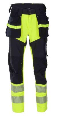 Håndverksbukse BS Lillehammer W HiVis kl. 1 gul/sva str C50