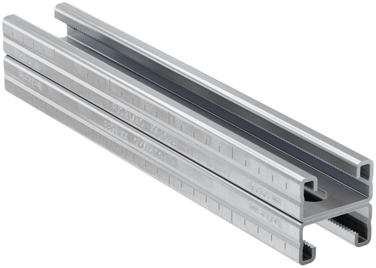 Montasjeskinne FUS 21D, elforsinket, fischer - 21D/2.0-3m Montasjeskinne ELZ - FUS Universal system