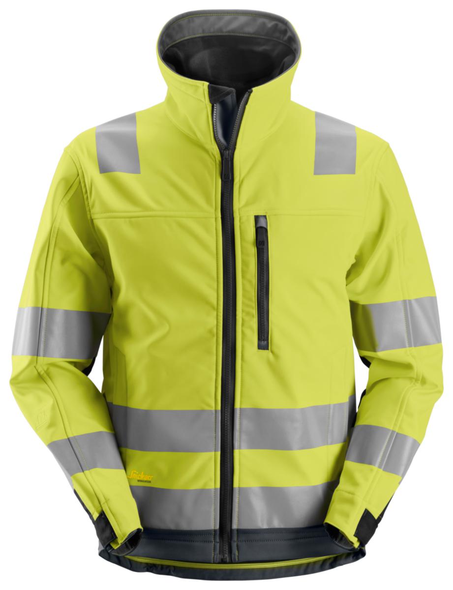 Softshelljakke Snickers® 1230 HiVis kl.3 - Softshelljakke Snickers 1230 HiVis kl.3 gul/grå str S