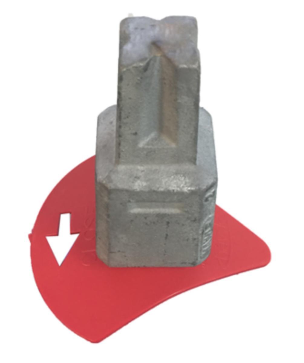 Nøkkeltopp for Hawle sluseventiler A/E1+ (Alu) - Nøkkeltopp f/ DN 50 ventil venstre. Rød. A/E1+ Hawle, ALU