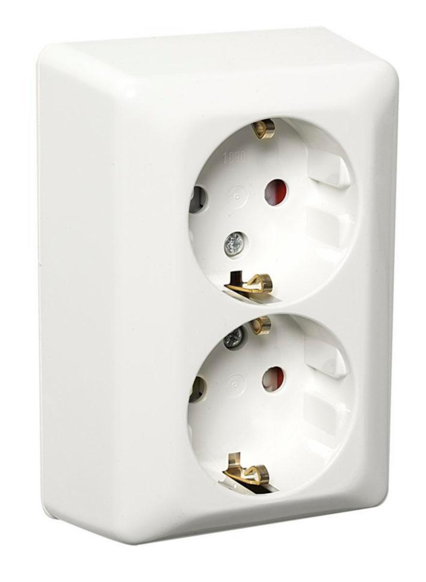 Stikkontakt Elko dobbel RS1090 - Stikk. RS 1090 PT PH