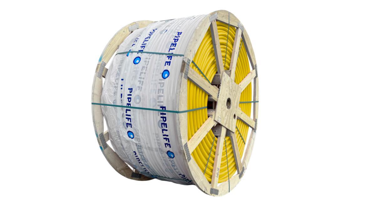 Fiberkabelrør PE DL på trommel, Pipelife - 2 x 40mm PE DL fiberrør Gul 750 mtr inkl. trommel