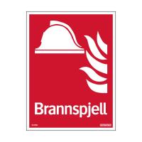 Skilt Systemtext "Brannspjell"