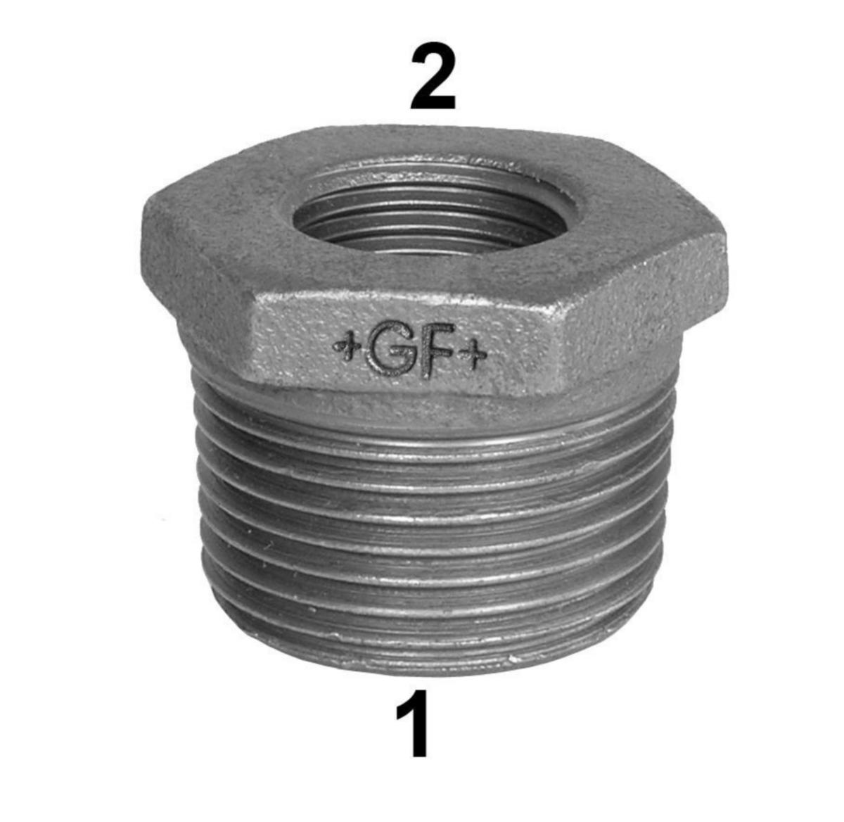 Overgangsnippel galvanisert adusert nr. 241 - 3/8"x1/4" galv ad overg.nippel nr 241