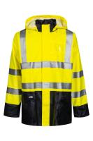 Regnjakke Lyngsøe Saturn HiVis kl.3 Gul/Marine