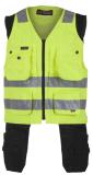 Håndverksvest BS Dokka HiVis kl.1 gul/sva str 3XL