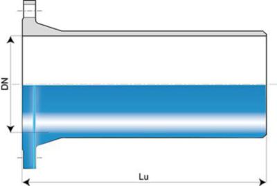 DN 400 flensespiss L=480mm Blå epoxy PN16