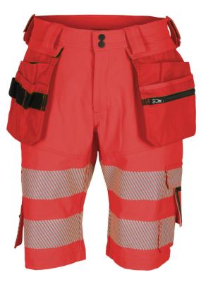 Håndverksshorts BS Lillehammer HiVis kl.1 rød/sva str C50