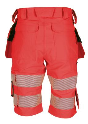 Håndverksshorts BS Lillehammer HiVis kl.1 rød/sva str C44