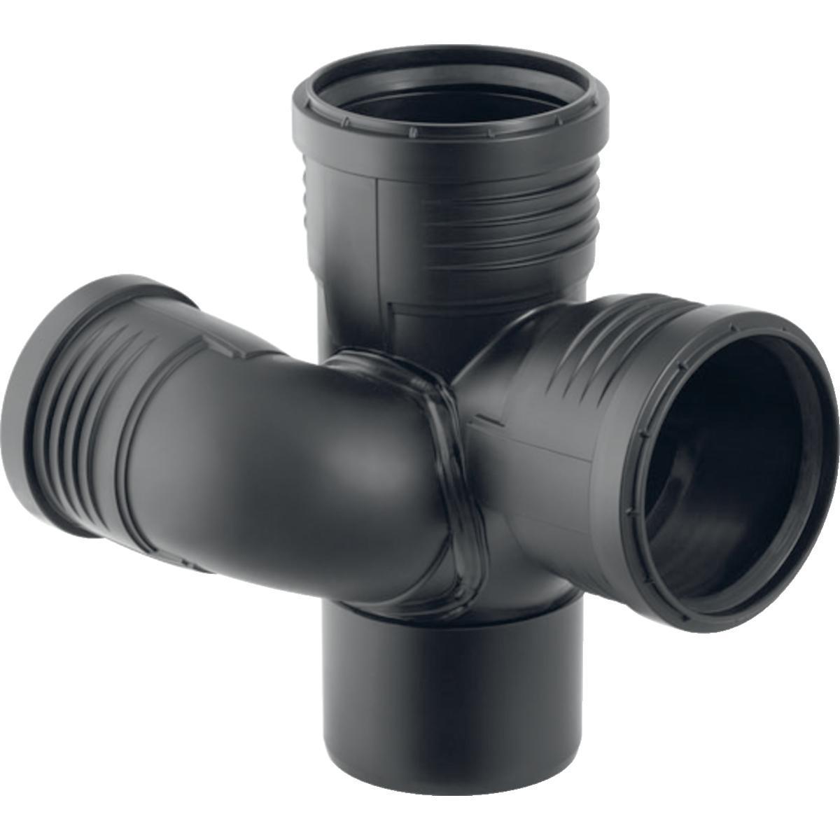 Grenrør høyre 180° PP, Silent - 110 x 110 x 7 x 180° Silent PP sjaktgrenrør høyre