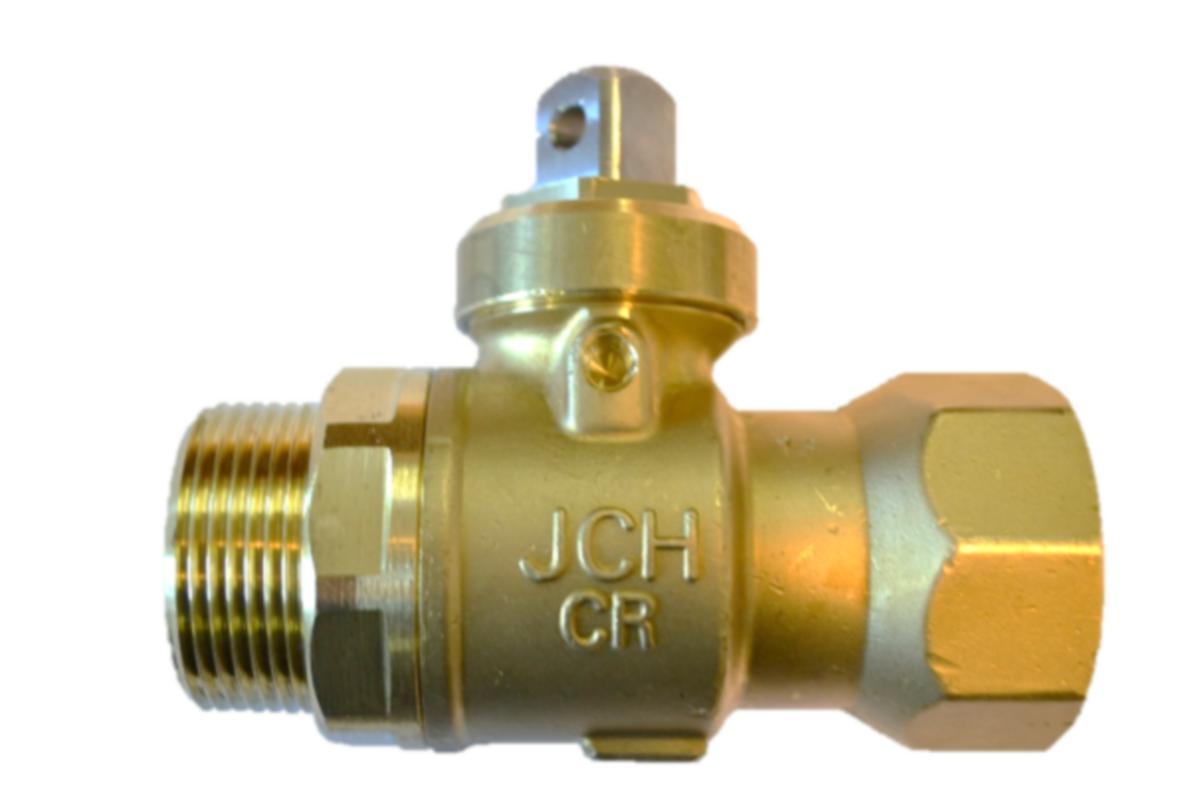 Kuleventil messing JCH, utv./innv. gjenger - 1 1/4"u AVK anboringsventil JCH f/ 32mm PRK. Kort spindel