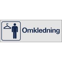 Skilt Systemtext "Omkledning" herre